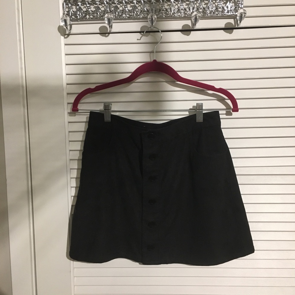 EXPRESS suede button up circle skirt